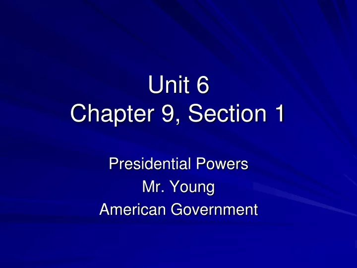unit 6 chapter 9 section 1