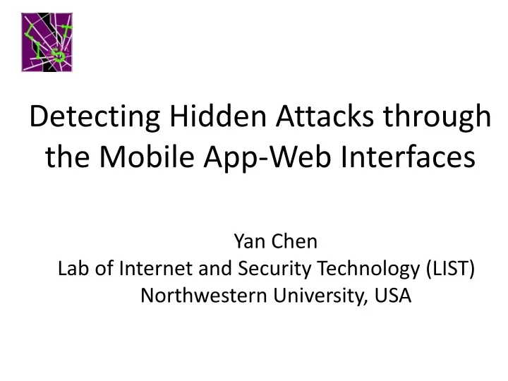 detecting hidden attacks through the mobile app web interfaces