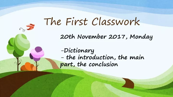 the first classwork