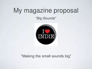 My magazine proposal
