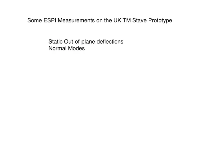 some espi measurements on the uk tm stave