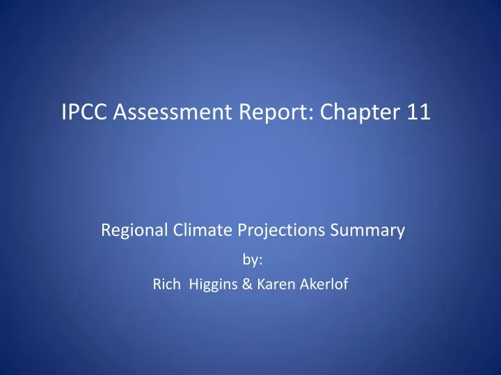 ipcc assessment report chapter 11