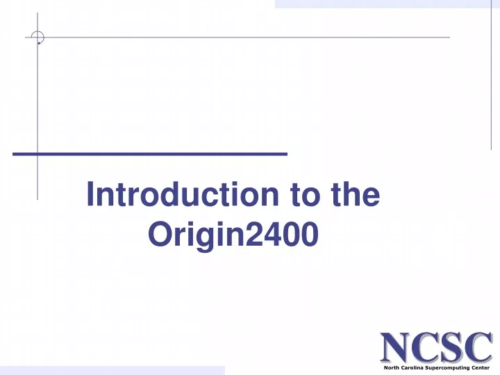 introduction to the origin2400