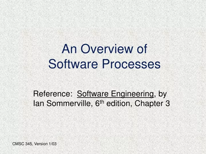an overview of software processes