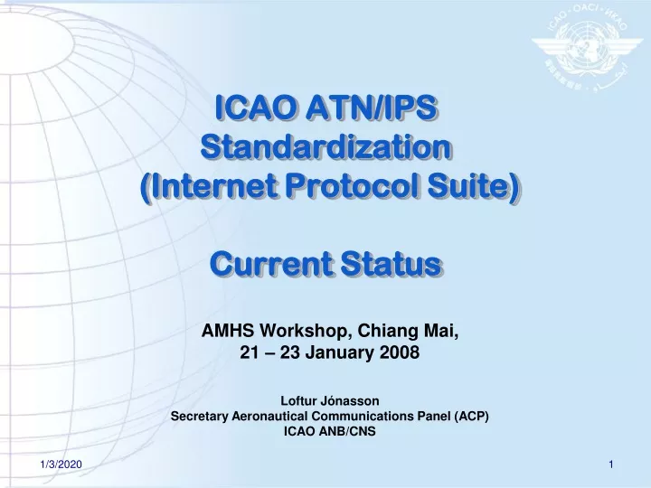 icao atn ips standardization internet protocol suite current status