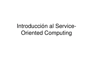Introducción al Service-Oriented Computing
