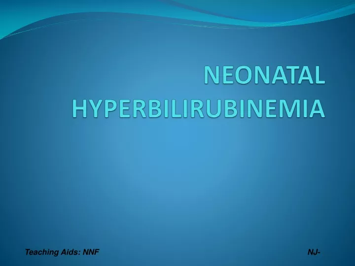 neonatal hyperbilirubinemia