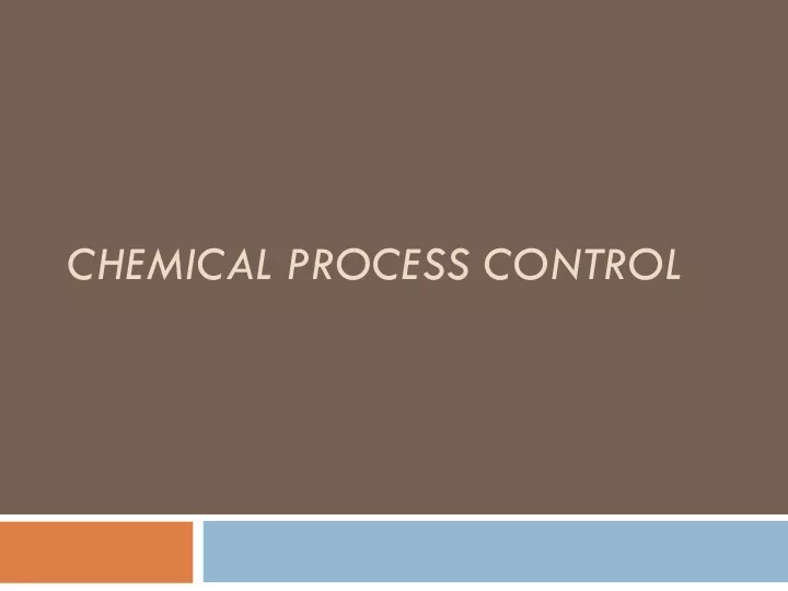 chemical process control