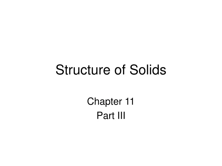 structure of solids
