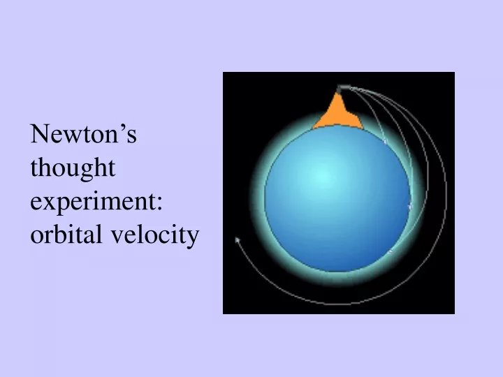 newton s thought experiment orbital velocity