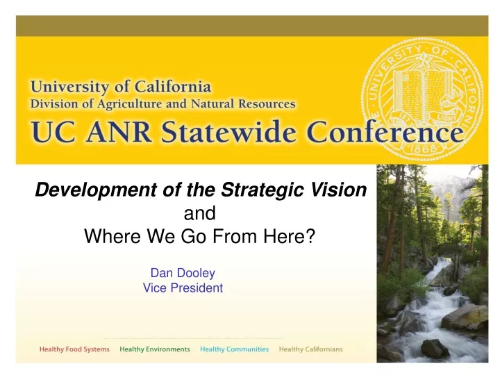 development of the strategic vision and where