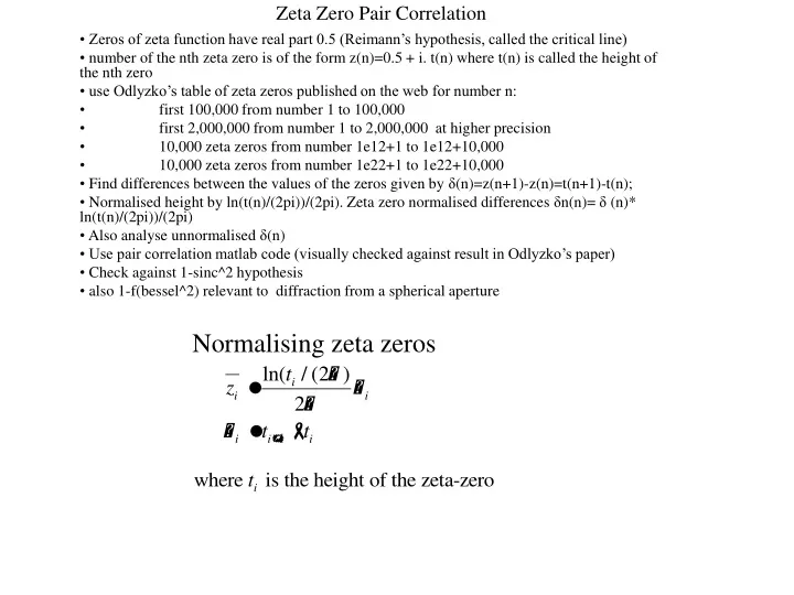 zeta zero pair correlation