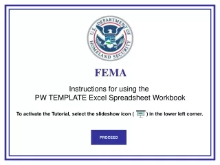 Instructions for using the  PW TEMPLATE Excel Spreadsheet Workbook