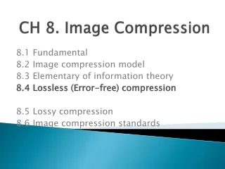 CH 8. Image Compression