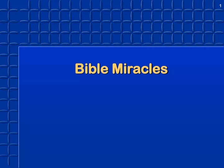 bible miracles