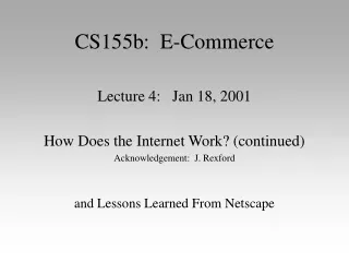 CS155b:  E-Commerce