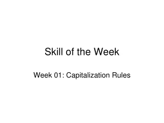 Skill of the Week