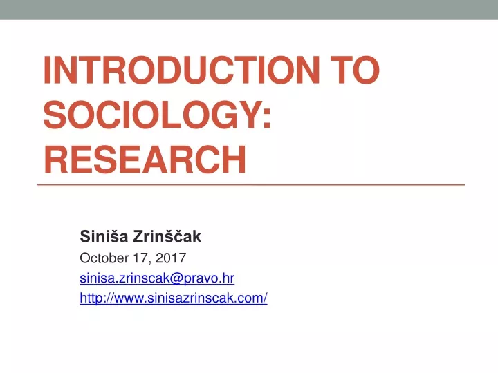 introduction to sociology research