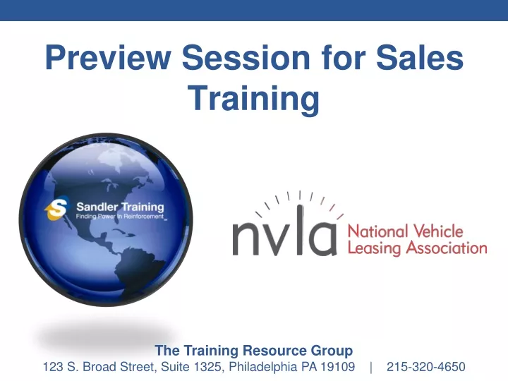 preview session for sales training
