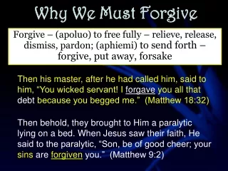 Why We Must Forgive