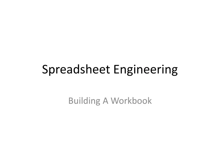 spreadsheet engineering