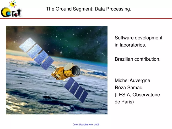 the ground segment data processing