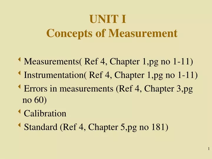 unit i concepts of measurement