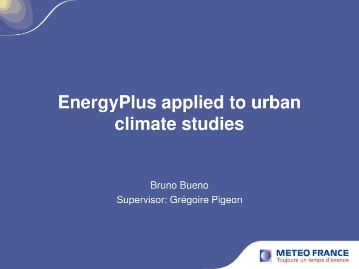 energyplus applied to urban climate studies
