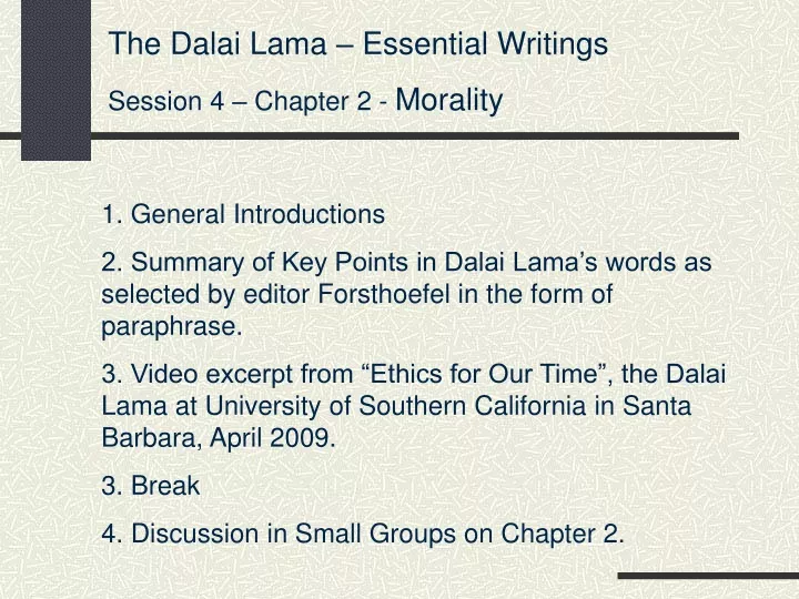 the dalai lama essential writings session