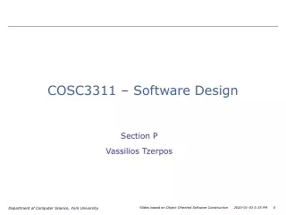 COSC3311 – Software Design
