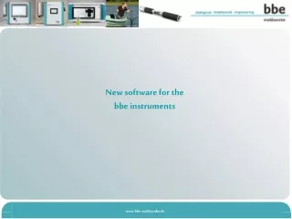 New software for the  bbe instruments