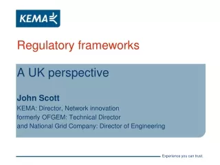 Regulatory frameworks