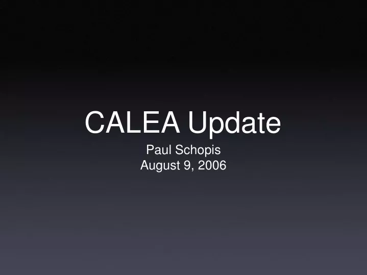 calea update