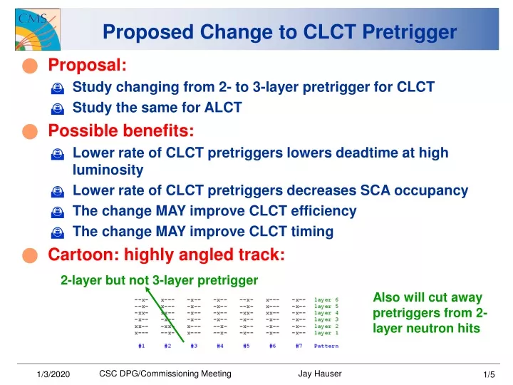 proposed change to clct pretrigger