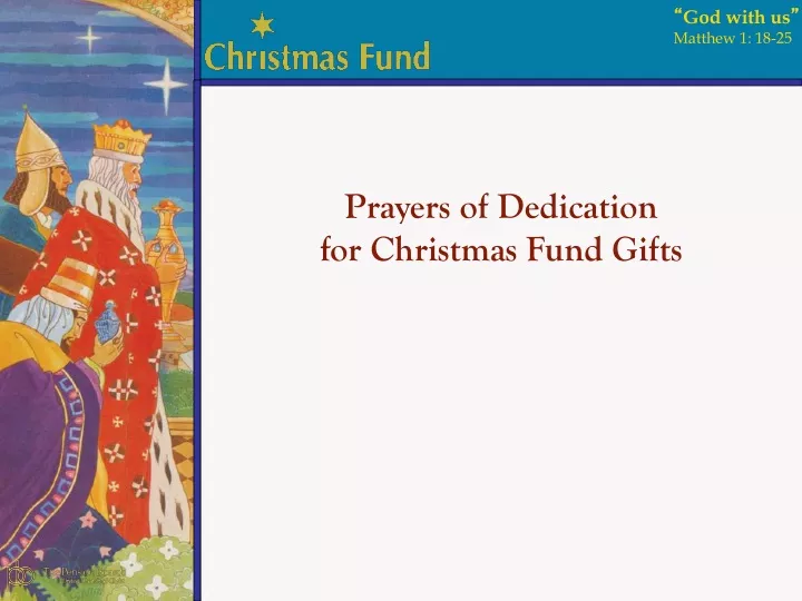 prayers of dedication for christmas fund gifts