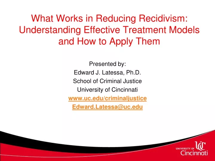 what works in reducing recidivism understanding effective treatment models and how to apply them