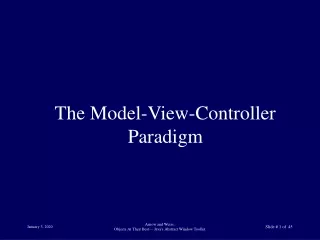 The Model-View-Controller Paradigm