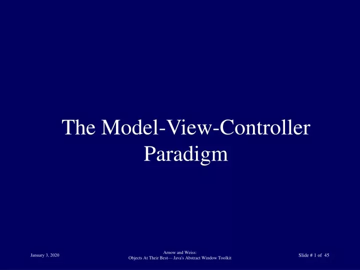 the model view controller paradigm