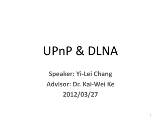 UPnP &amp; DLNA