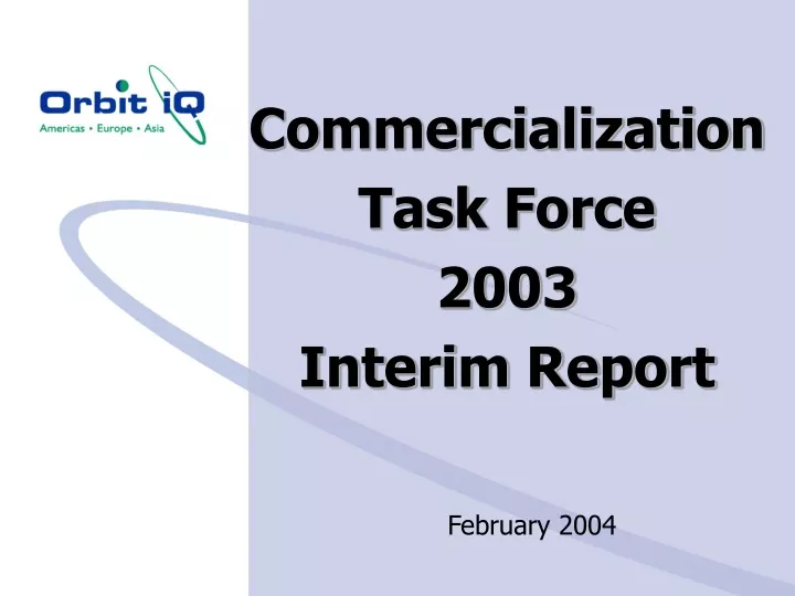 commercialization task force 2003 interim report