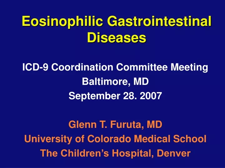eosinophilic gastrointestinal diseases
