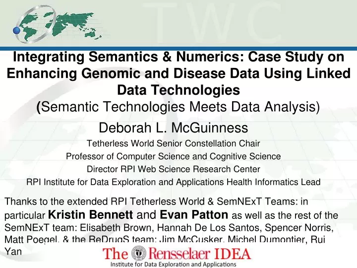 integrating semantics numerics case study