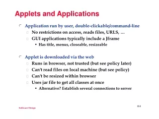 Applets and Applications