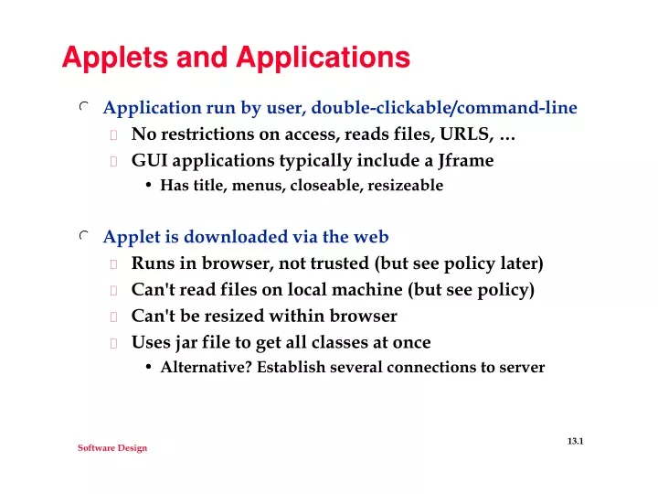 applets and applications