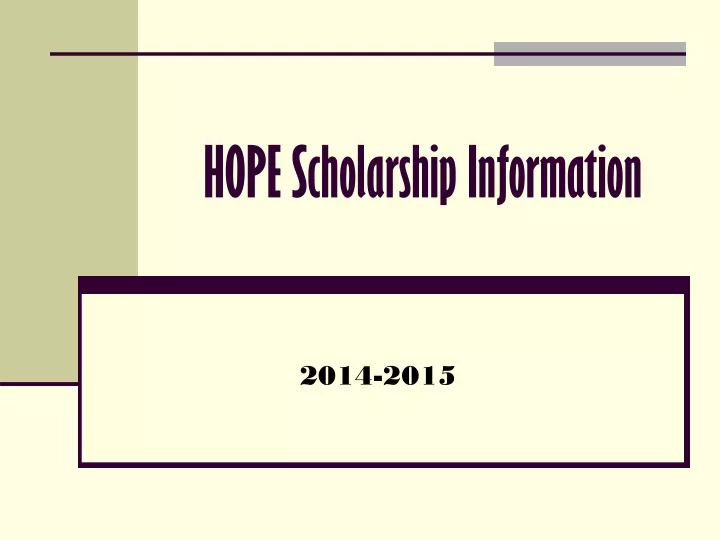 hope scholarship information