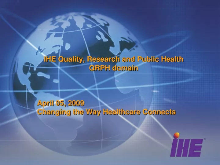 ihe quality research and public health qrph domain