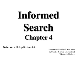 Informed Search Chapter 4