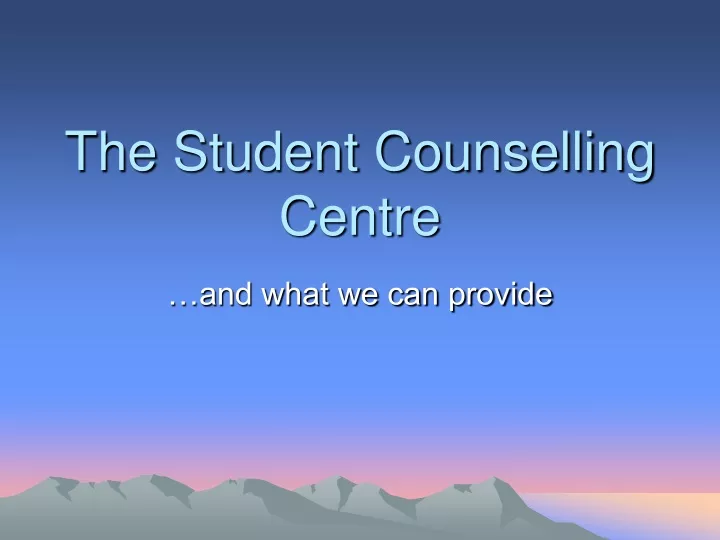 the student counselling centre