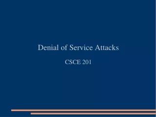 Denial of Service Attacks CSCE 201