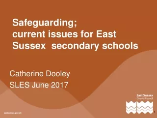 Safeguarding;  current issues for East Sussex  secondary schools